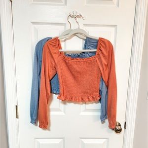 *Set* SO Women's Square Neck Smocked Tops